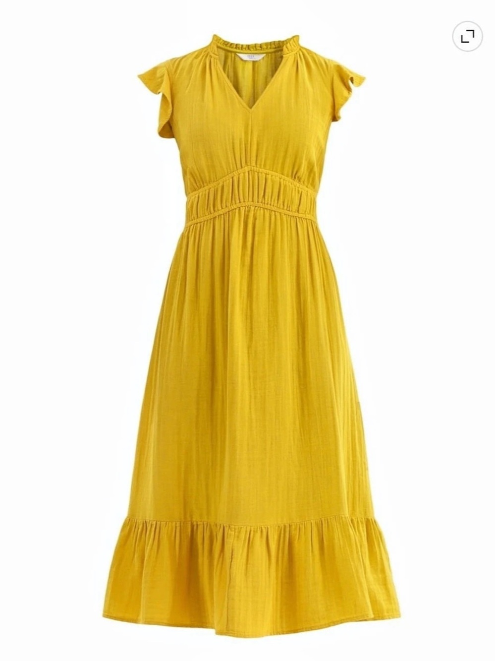 NWT Time and Tru TBL OTL MIDI DRESS Ruffle Sleeve Midi Dress Yellow XXXL (22)